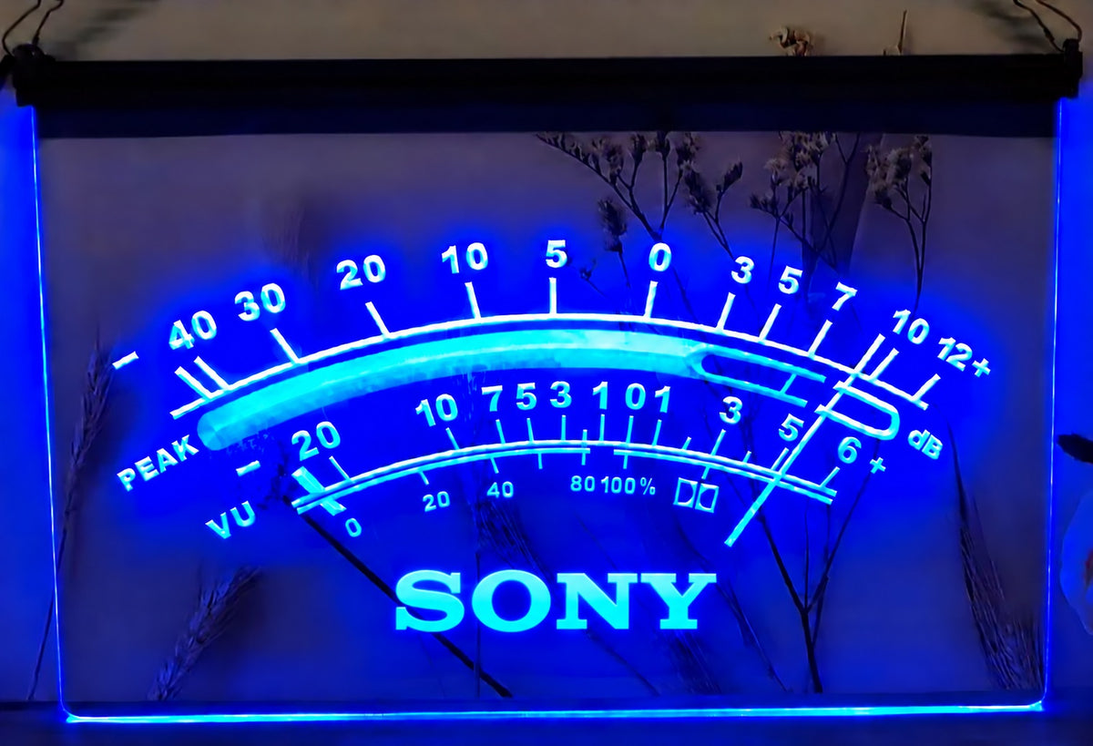 Sony Peak VU dB Led Neon Sign Home Music Room Audio Recording Studio Decor