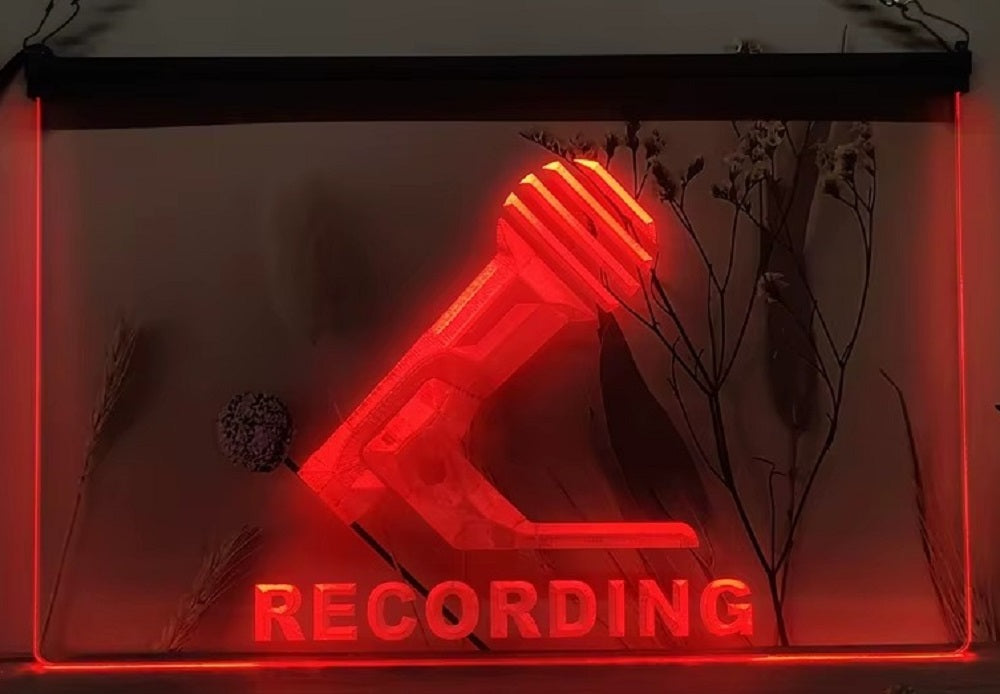 Recording Microphone Led Neon Sign Home Studio Room Audio Studio Decor