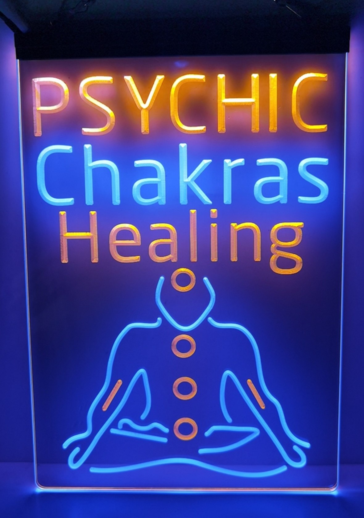 Psychic Chakras Healing Led Neon Sign Dual Color Tarot Shop Decor Wall Hanging OR Desktop