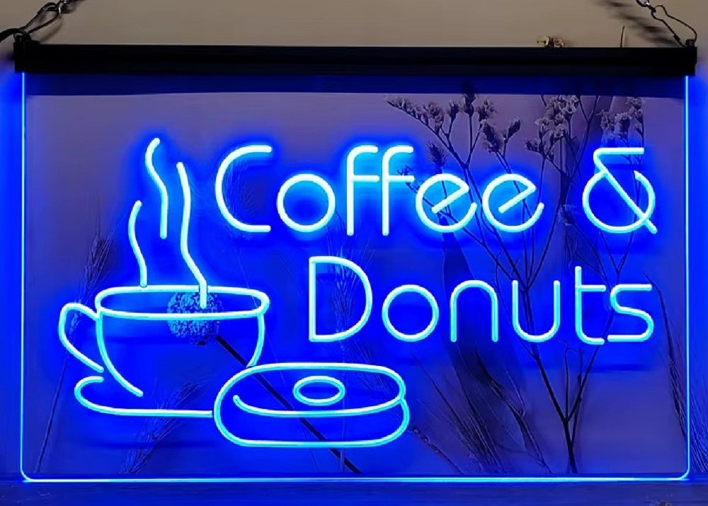 Coffee & Donuts Led Neon Sign Home Coffee Shop Decor