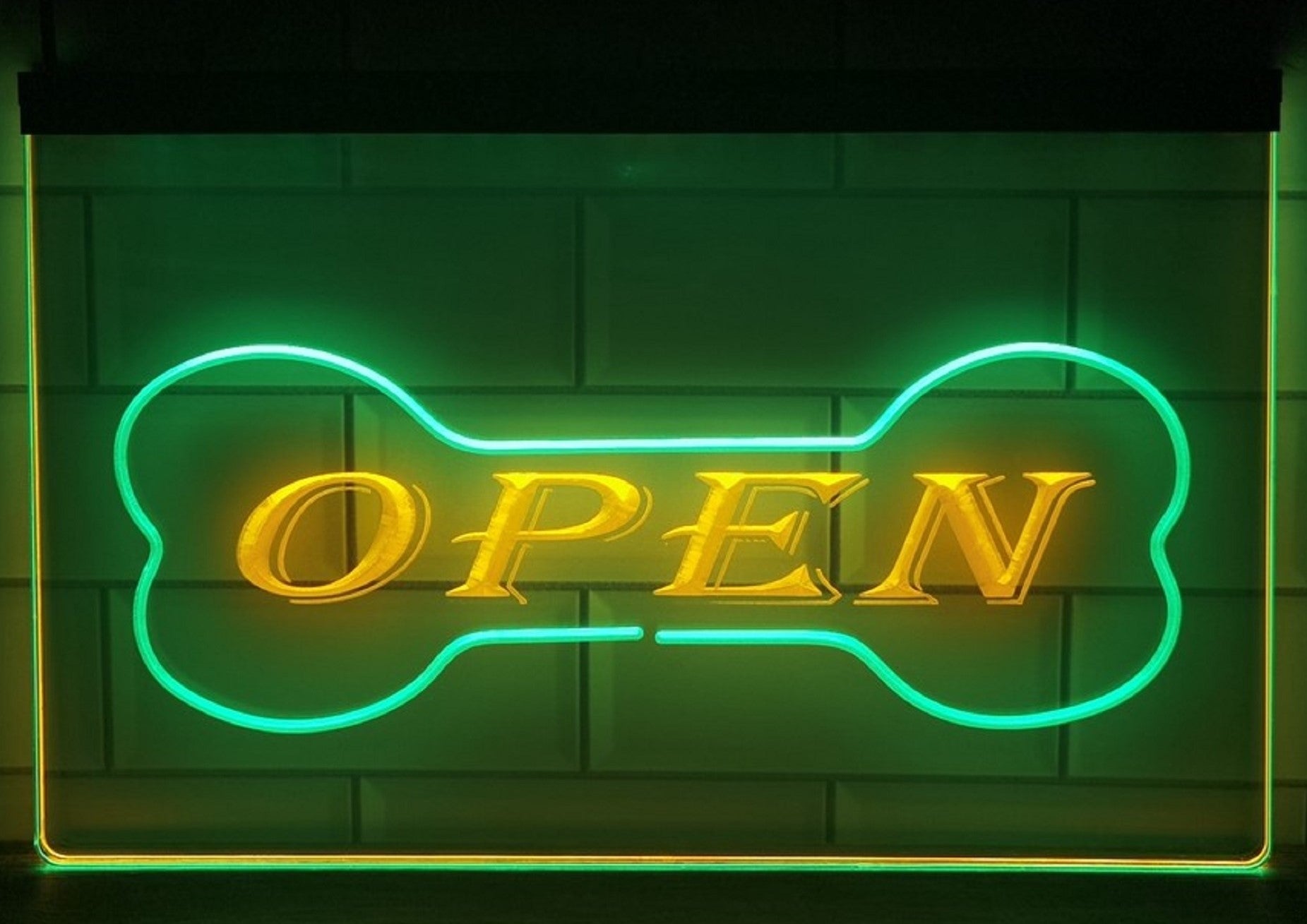 Pet Shop Open Led Neon Sign Dual Color Dog Grooming Pet Shop Decor