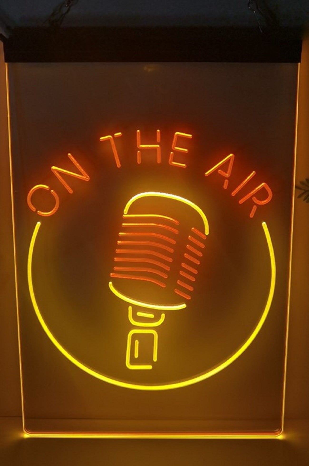 On The Air Mic Led Neon Sign Dual Color Home Studio Room Audio Radio Studio Decor