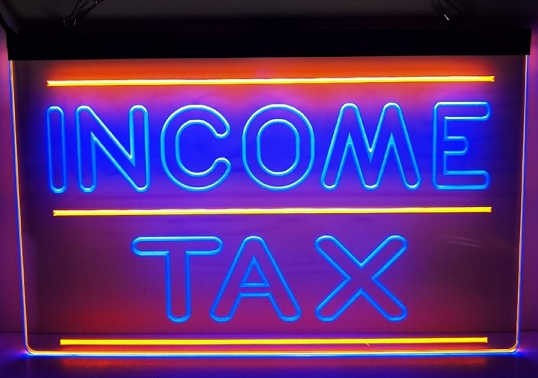 Income Tax Led Neon Sign Dual Color Accountant Income Tax Service Office Decor