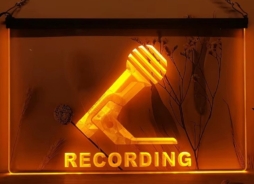 Recording Microphone Led Neon Sign Home Studio Room Audio Studio Decor
