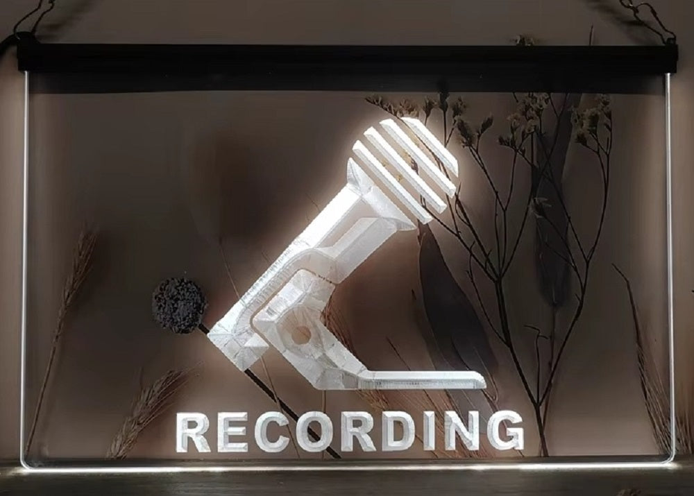 Recording Microphone Led Neon Sign Home Studio Room Audio Studio Decor