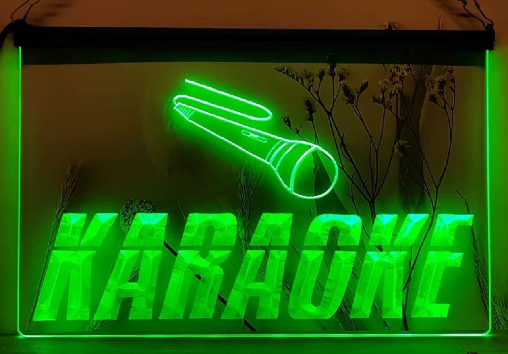 Karaoke Mic Led Neon Sign Home Music Room Recording Studio Karaoke Club Decor