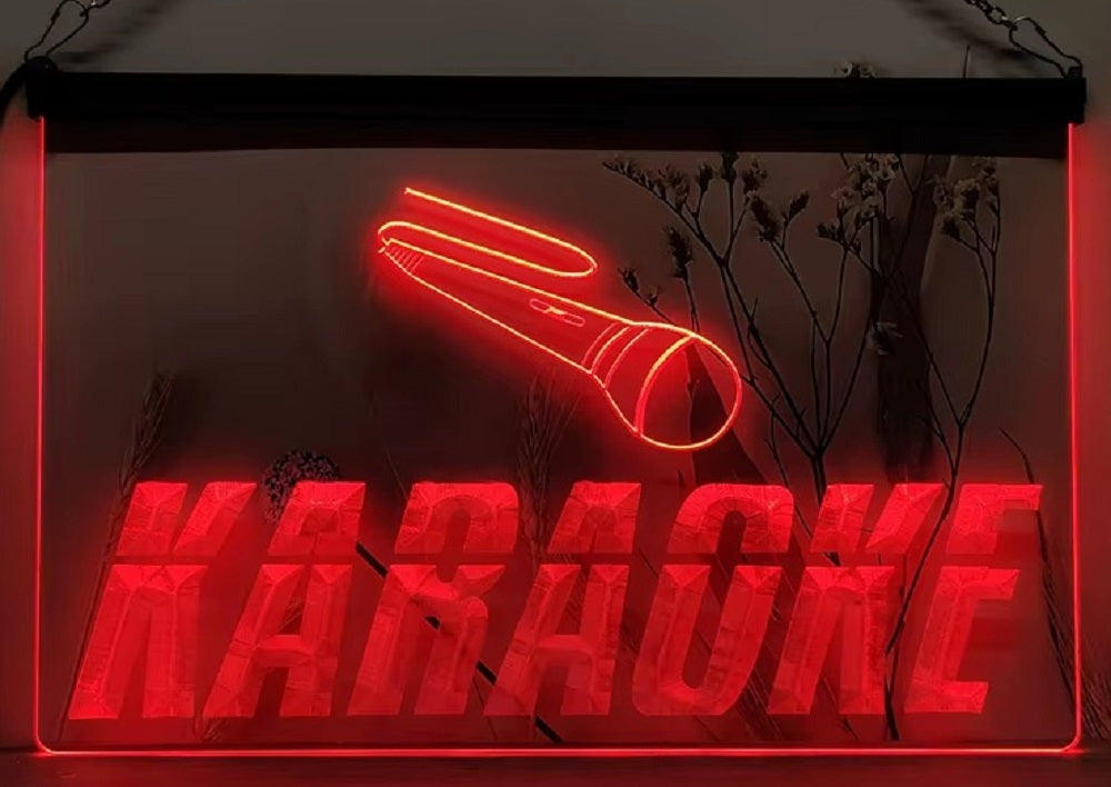 Karaoke Mic Led Neon Sign Home Music Room Recording Studio Karaoke Club Decor