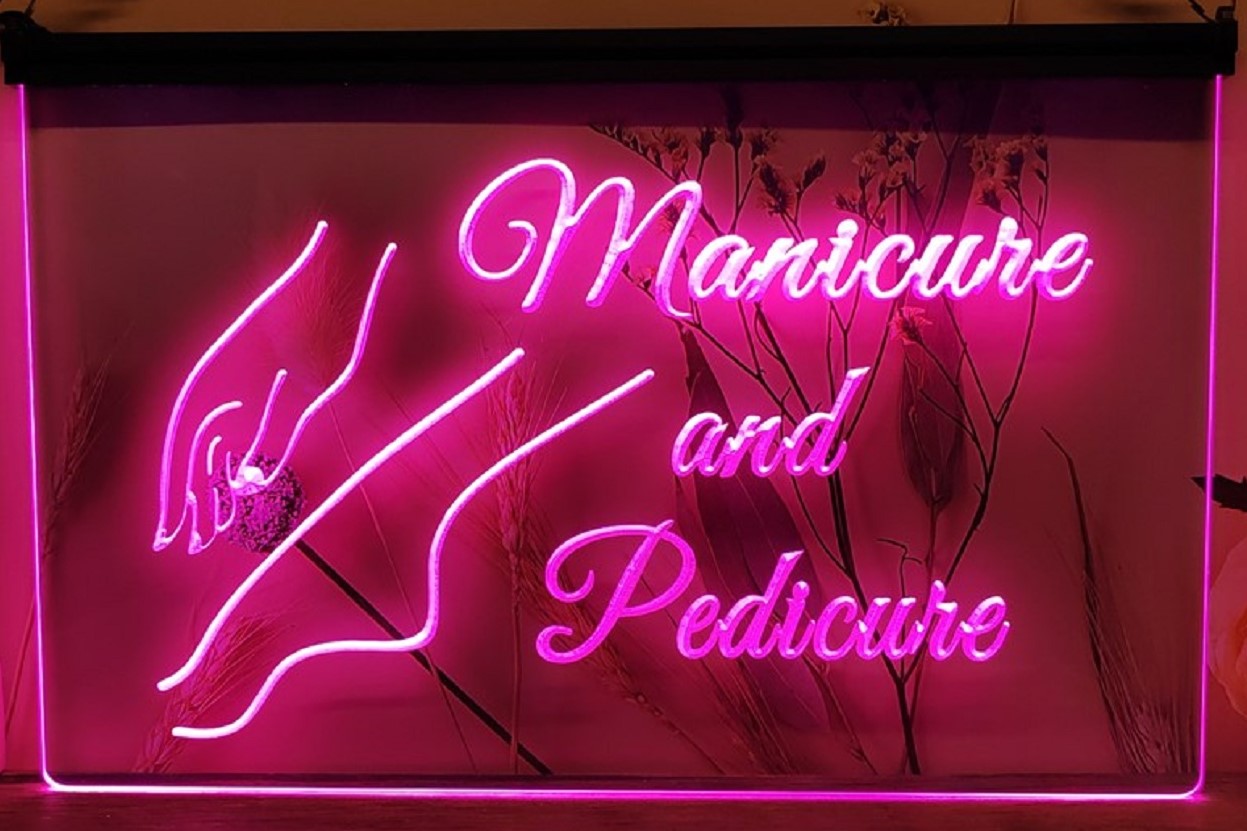 Manicure And Pedicure Salon Led Neon Sign Beauty Salon Decor Wall Or Desktop