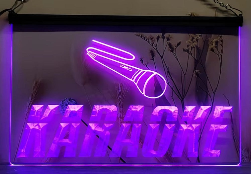 Karaoke Mic Led Neon Sign Home Music Room Recording Studio Karaoke Club Decor