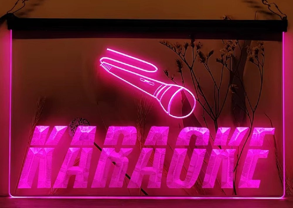 Karaoke Mic Led Neon Sign Home Music Room Recording Studio Karaoke Club Decor