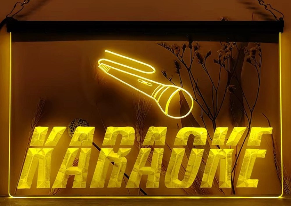 Karaoke Mic Led Neon Sign Home Music Room Recording Studio Karaoke Club Decor