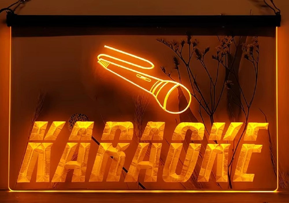 Karaoke Mic Led Neon Sign Home Music Room Recording Studio Karaoke Club Decor