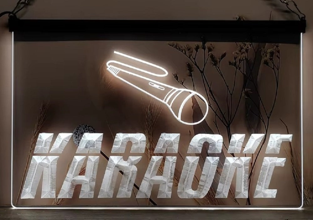 Karaoke Mic Led Neon Sign Home Music Room Recording Studio Karaoke Club Decor