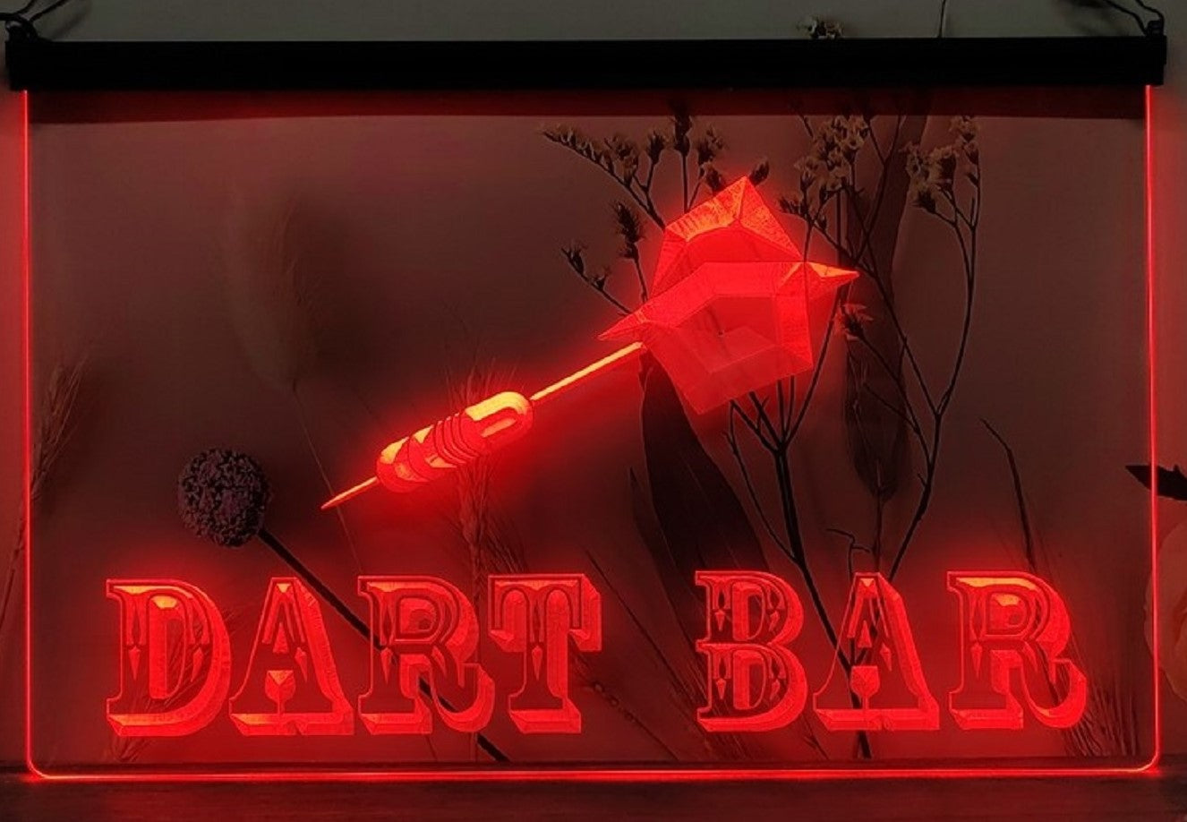 Dart Bar Led Neon Sign Home Game Room Darts Pinball Game Shop Decor
