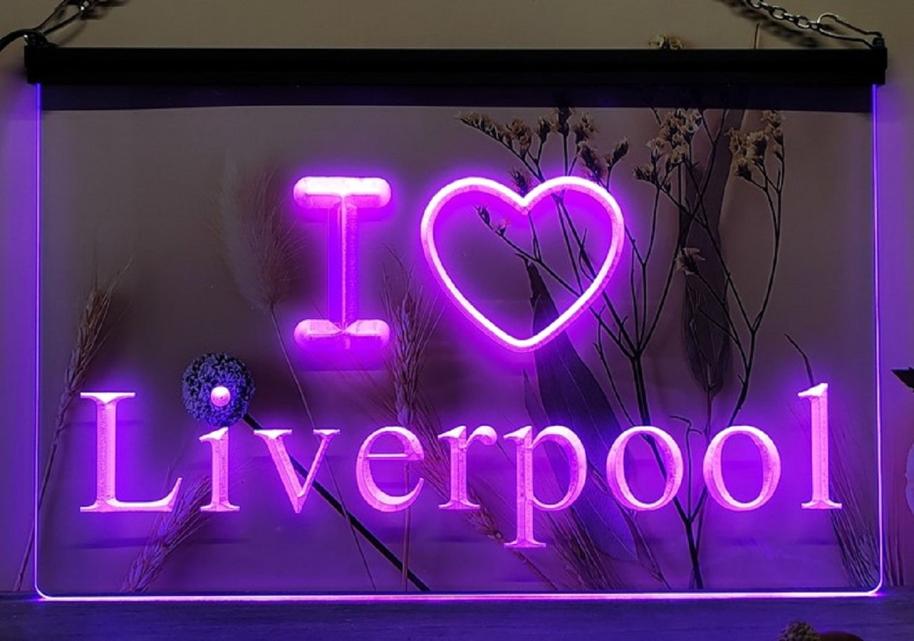 I Love Liverpool Led Neon Sign Home Soccer Football Sport Shop Decor