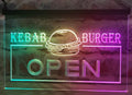 Kebab Burger Open Led Neon Sign Multi Mode Kebab Burger Restaurant Decor
