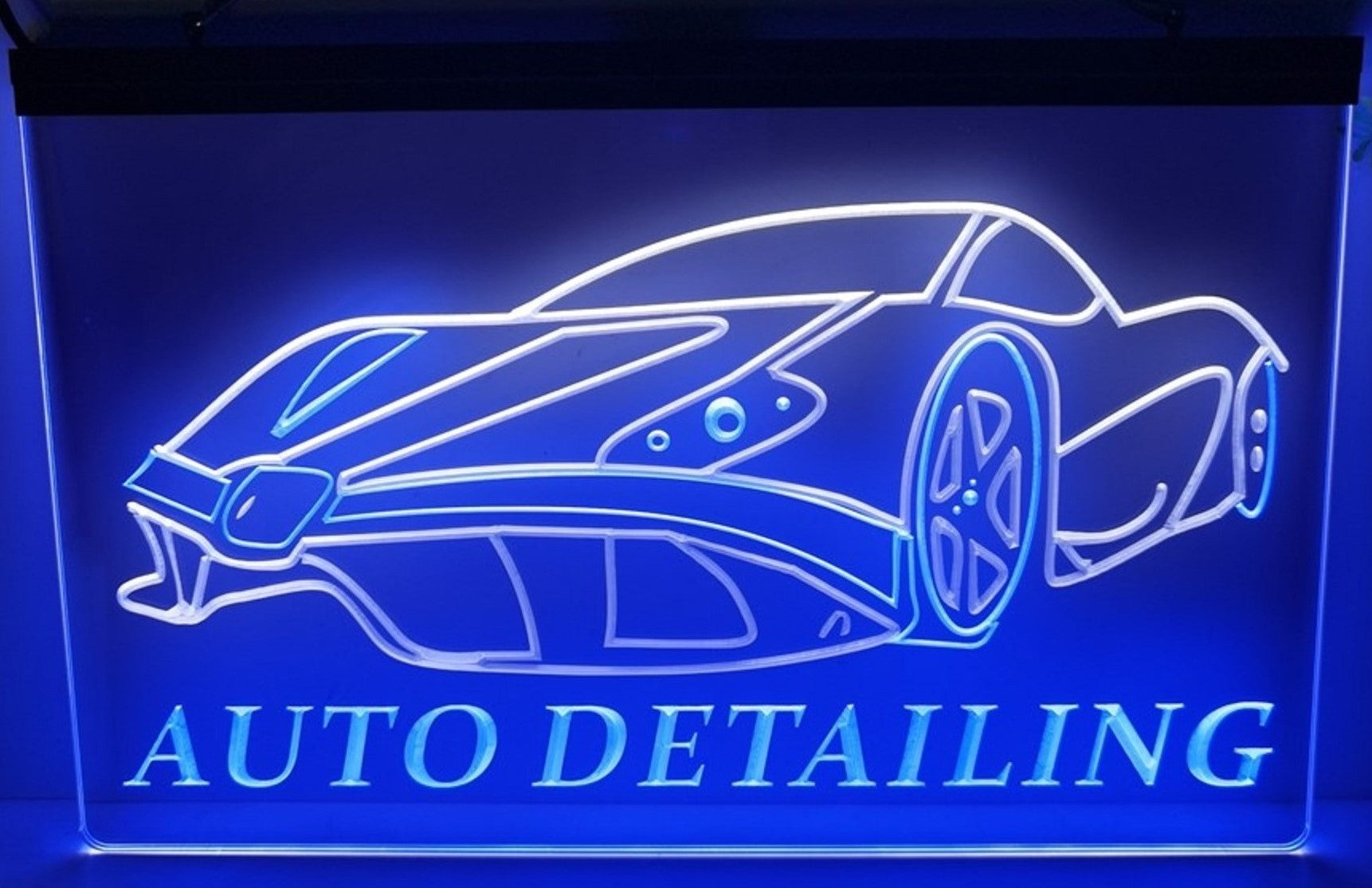 Auto Detailing Led Neon Sign Dual Color Auto Detailing Car Wash Shop Decor