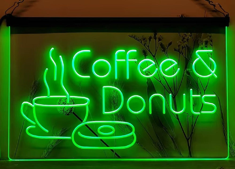 Coffee & Donuts Led Neon Sign Home Coffee Shop Decor