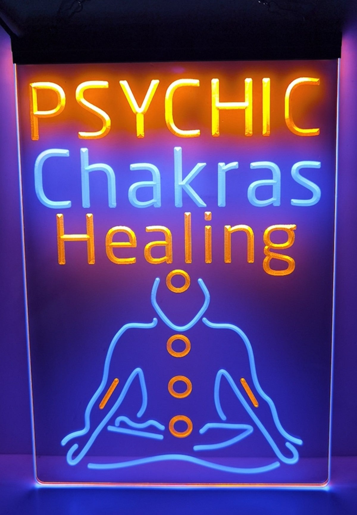 Psychic Chakras Healing Led Neon Sign Dual Color Tarot Shop Decor Wall Hanging OR Desktop