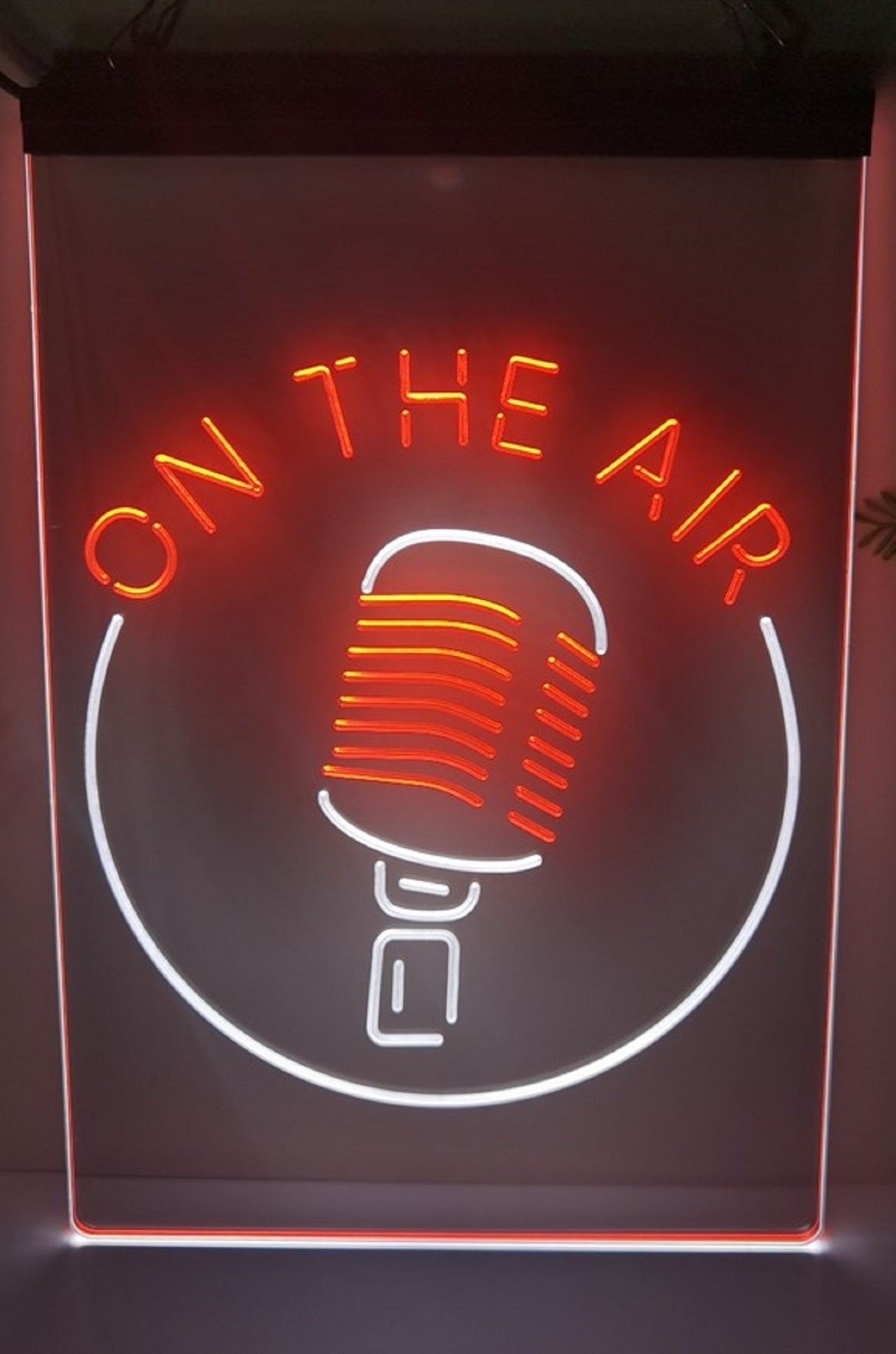 On The Air Mic Led Neon Sign Dual Color Home Studio Room Audio Radio Studio Decor
