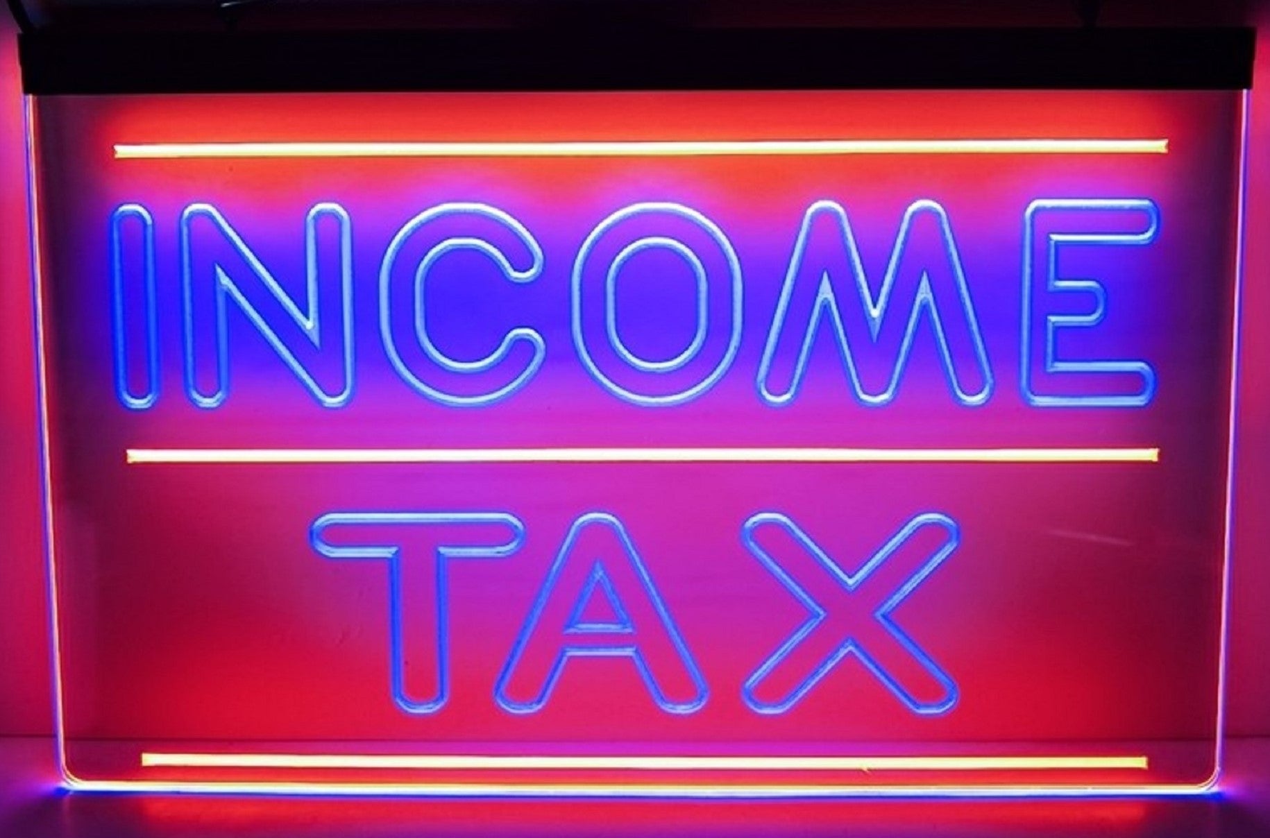 Income Tax Led Neon Sign Dual Color Accountant Income Tax Service Office Decor