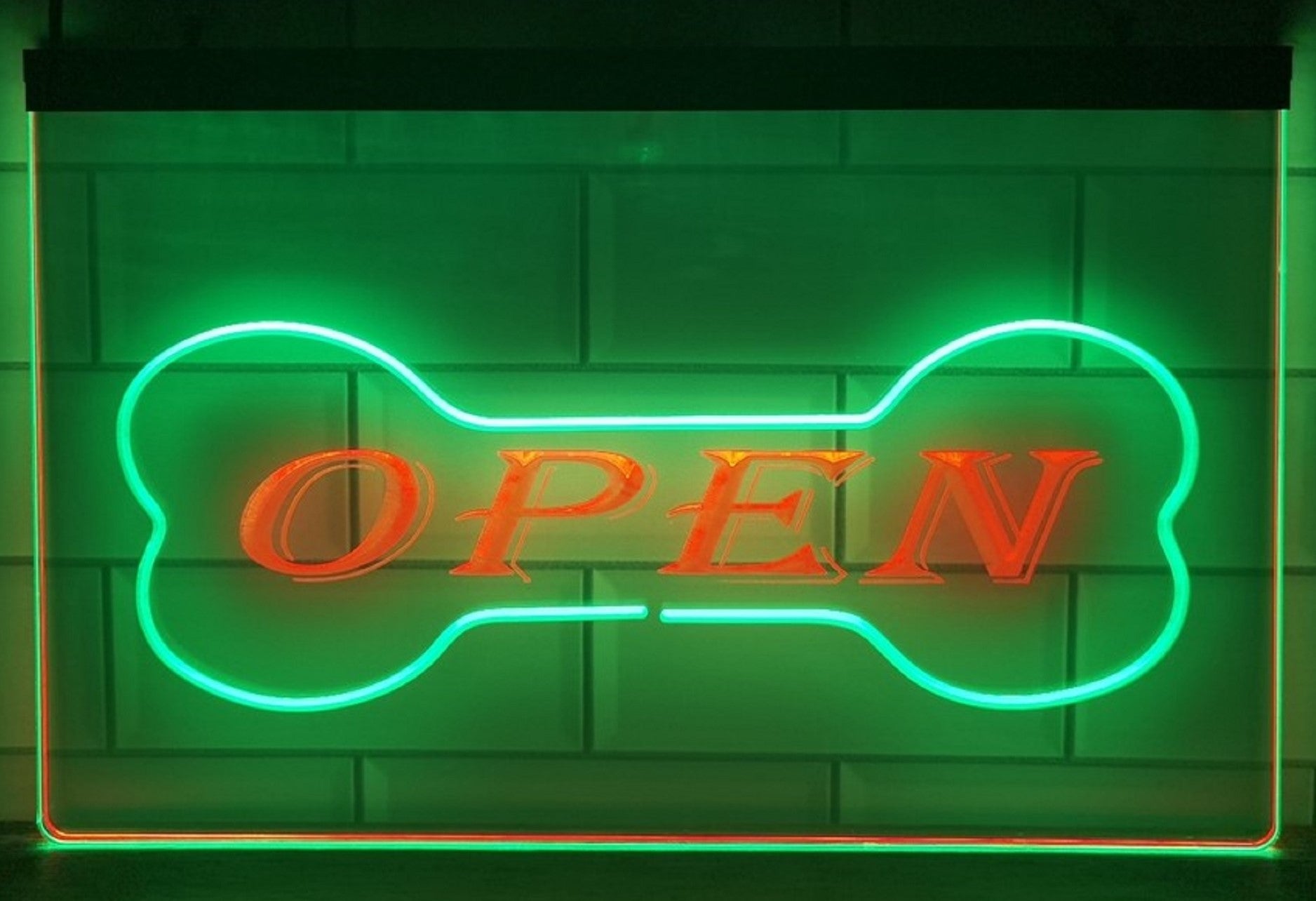 Pet Shop Open Led Neon Sign Dual Color Dog Grooming Pet Shop Decor