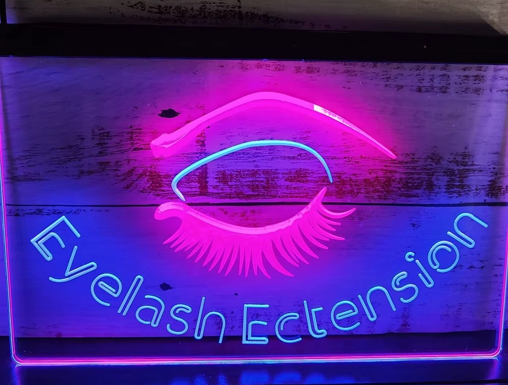 Eyelash Extension Led Neon Sign Dual Color Beauty Salon Wall Or Desktop Decor