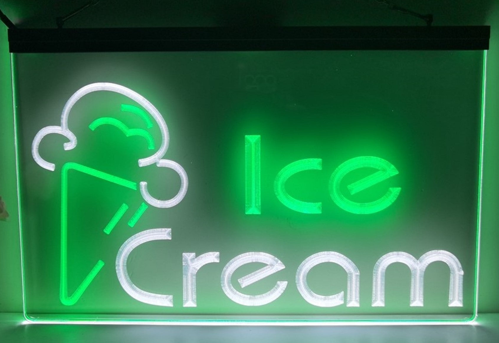 Ice Cream Led Neon Sign Dual Color Ice Cream Smoothie Slushie Store Decor