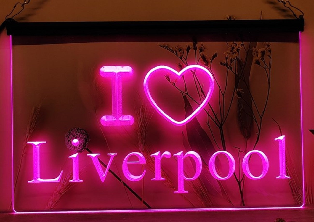 I Love Liverpool Led Neon Sign Home Soccer Football Sport Shop Decor