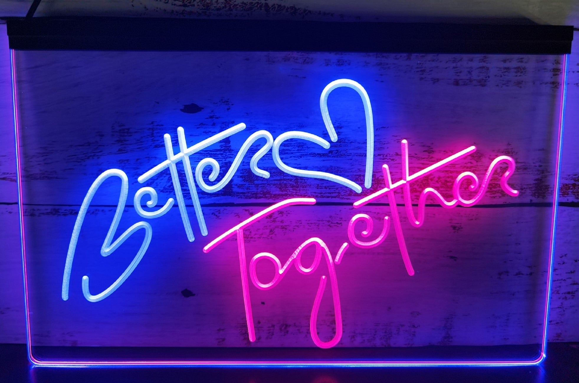 Better Love Together Led Neon Sign Dual Color Home Office Wedding Party Decor
