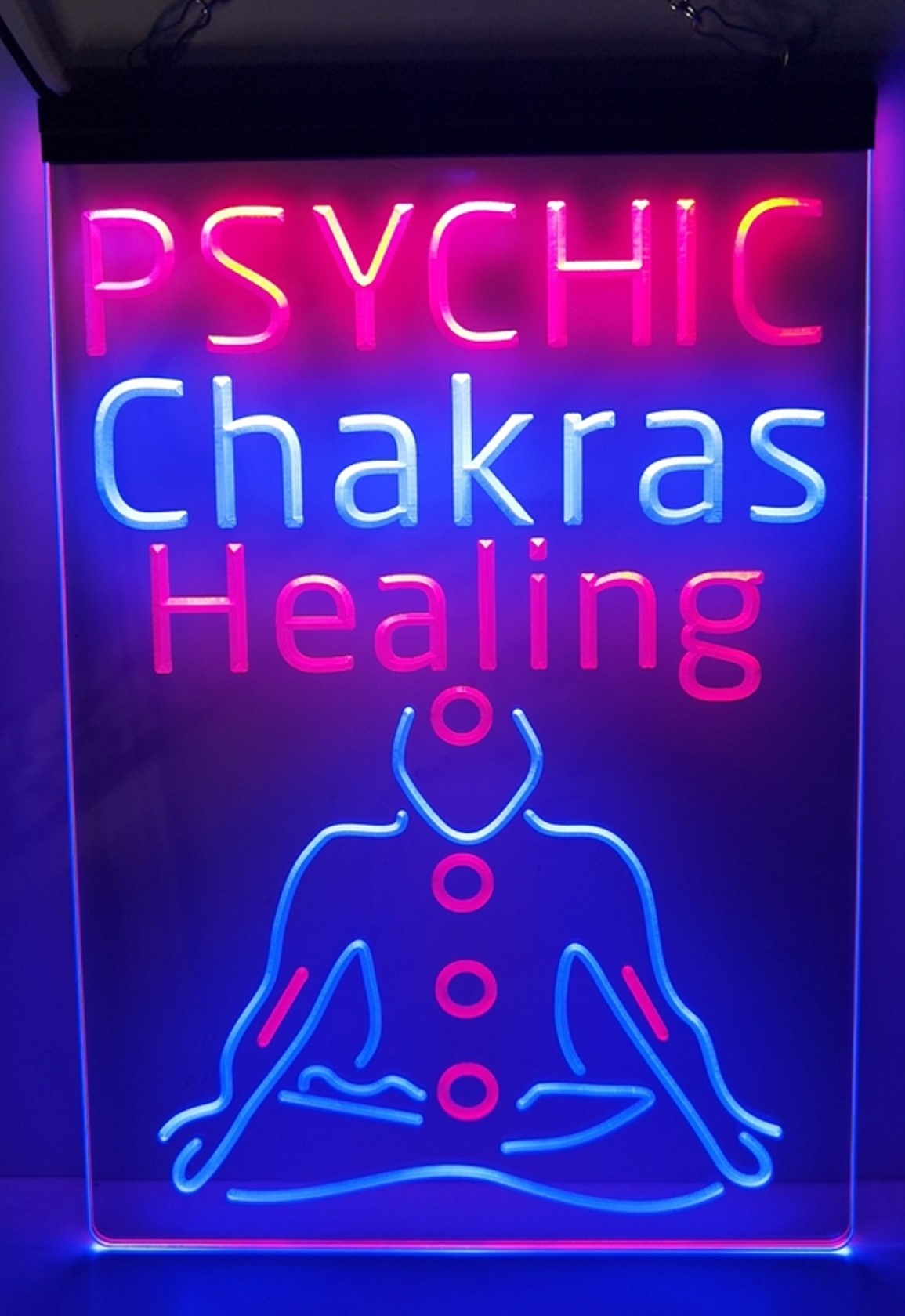 Psychic Chakras Healing Led Neon Sign Dual Color Tarot Shop Decor Wall Hanging OR Desktop