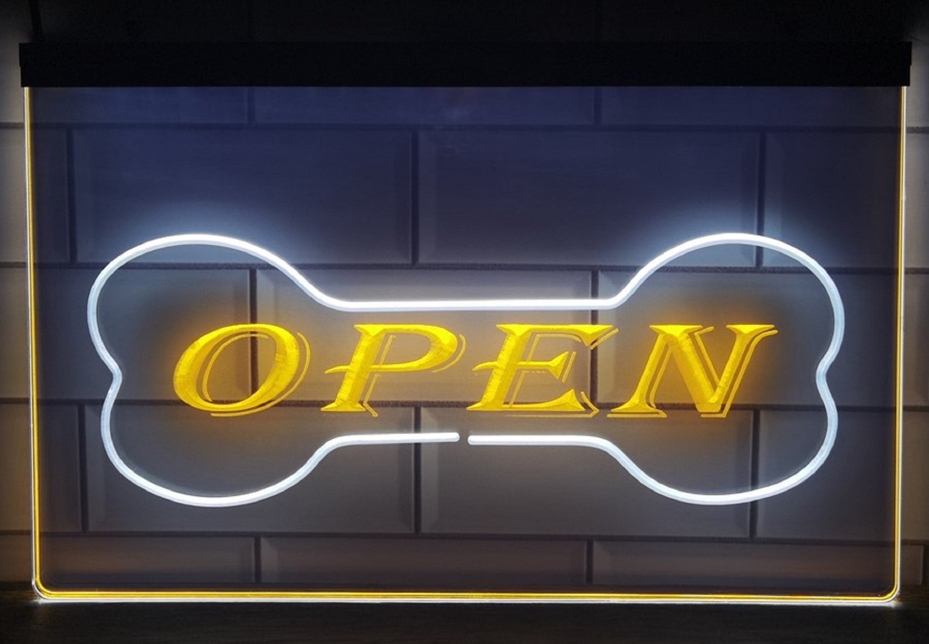 Pet Shop Open Led Neon Sign Dual Color Dog Grooming Pet Shop Decor