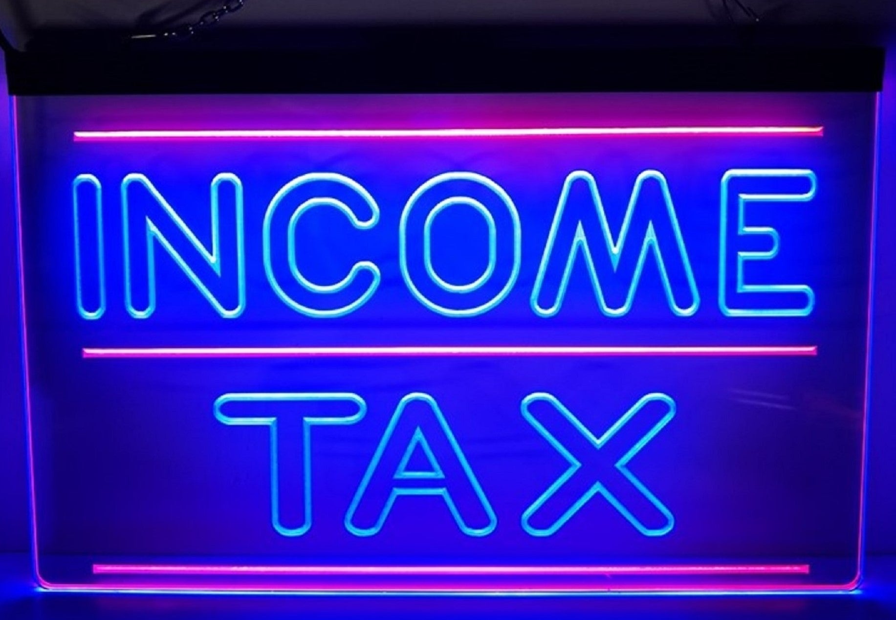 Income Tax Led Neon Sign Dual Color Accountant Income Tax Service Office Decor