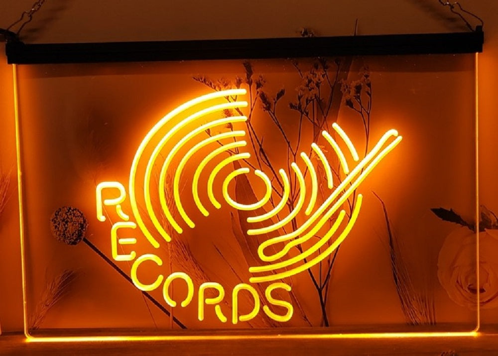 Records Turntable Led Neon Sign Home Music Room Studio Decor