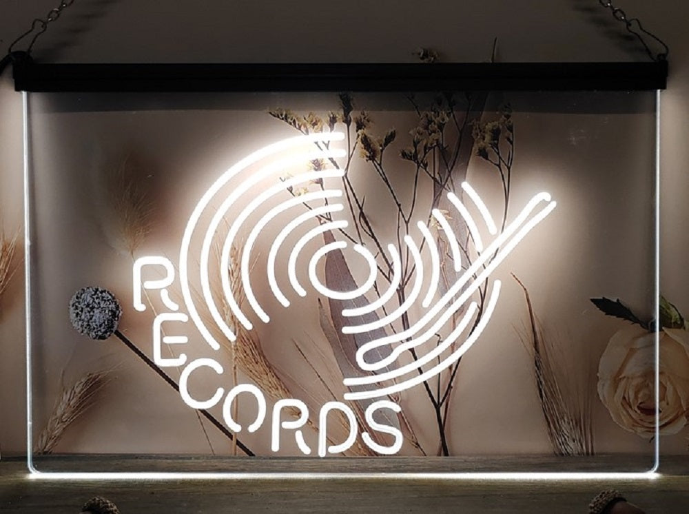 Records Turntable Led Neon Sign Home Music Room Studio Decor