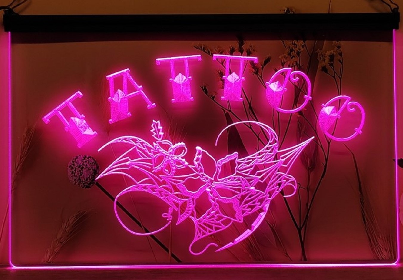 Tattoo Flowers Led Neon Sign Tattoo Salon Decor Wall Or Desktop