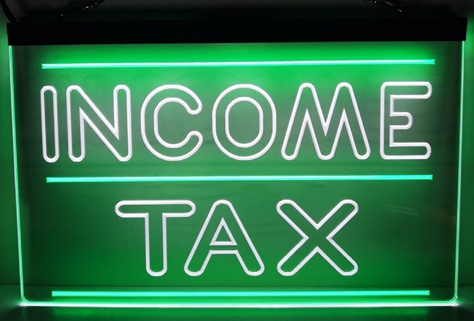 Income Tax Led Neon Sign Dual Color Accountant Income Tax Service Office Decor
