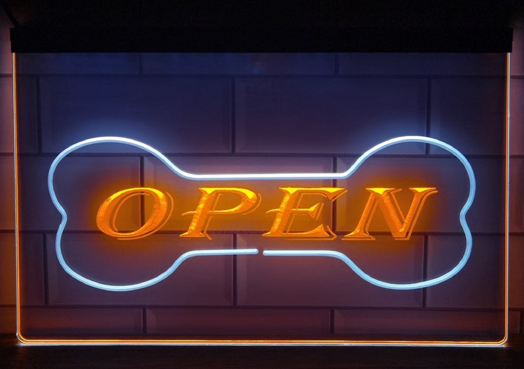 Pet Shop Open Led Neon Sign Dual Color Dog Grooming Pet Shop Decor