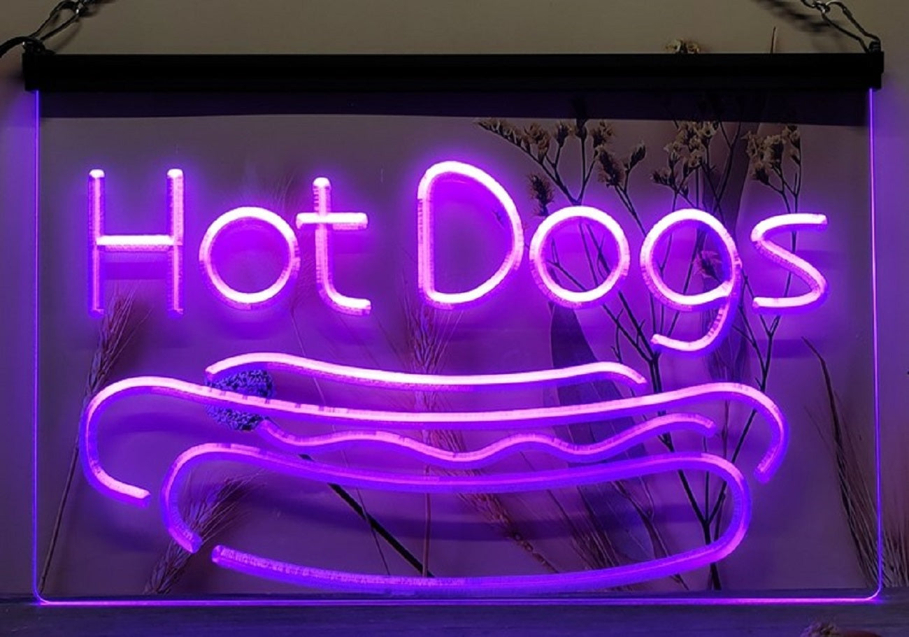 Hot Dogs Led Neon Sign Burger Hot Dog Restaurant Decor