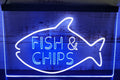 Fish & Chips Open Led Neon Sign Dual Color Home Kitchen Fish Restaurant Decor