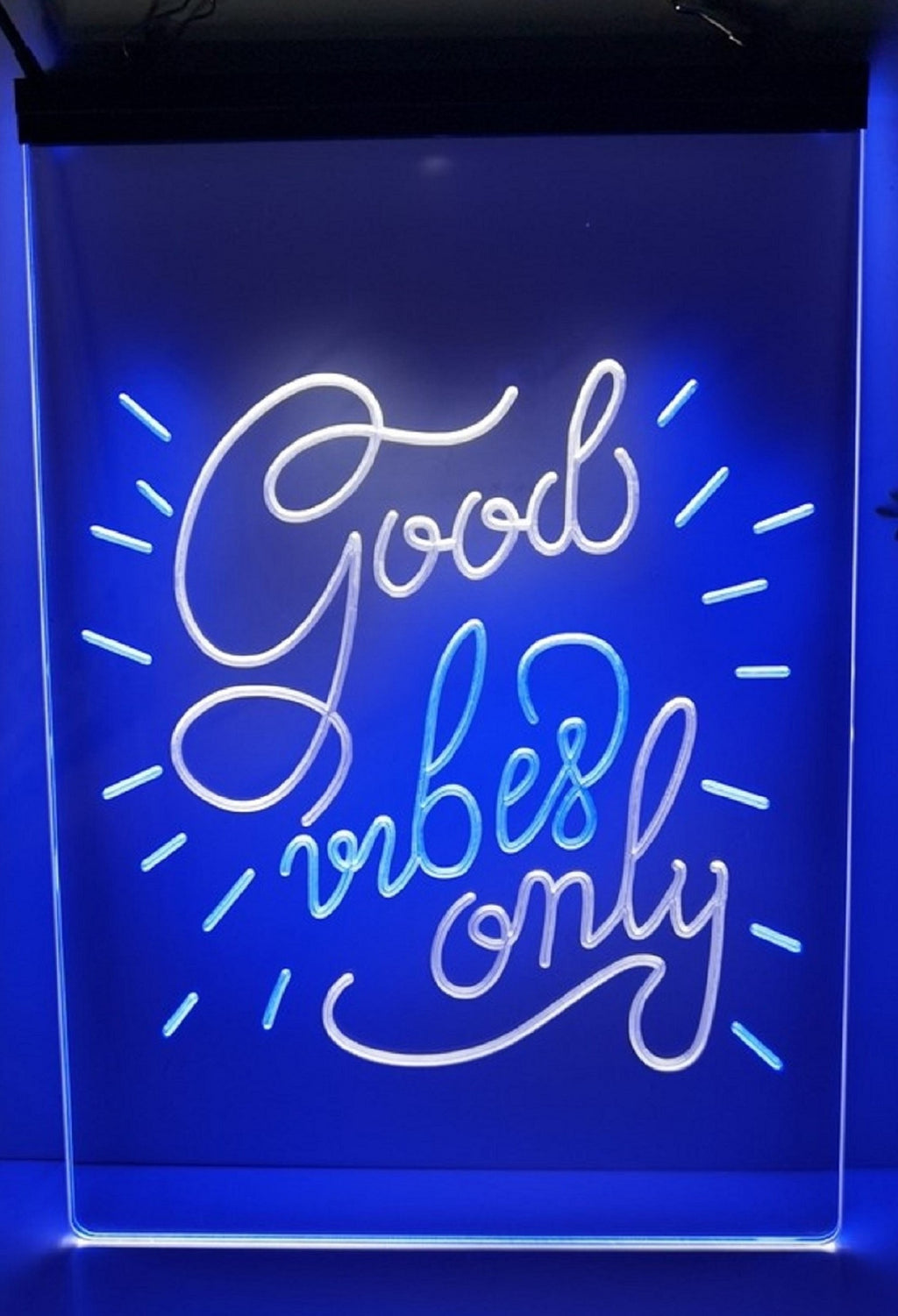 Good Vibes Only Led Neon Sign Dual Color Home Man Cave Party Office Decor