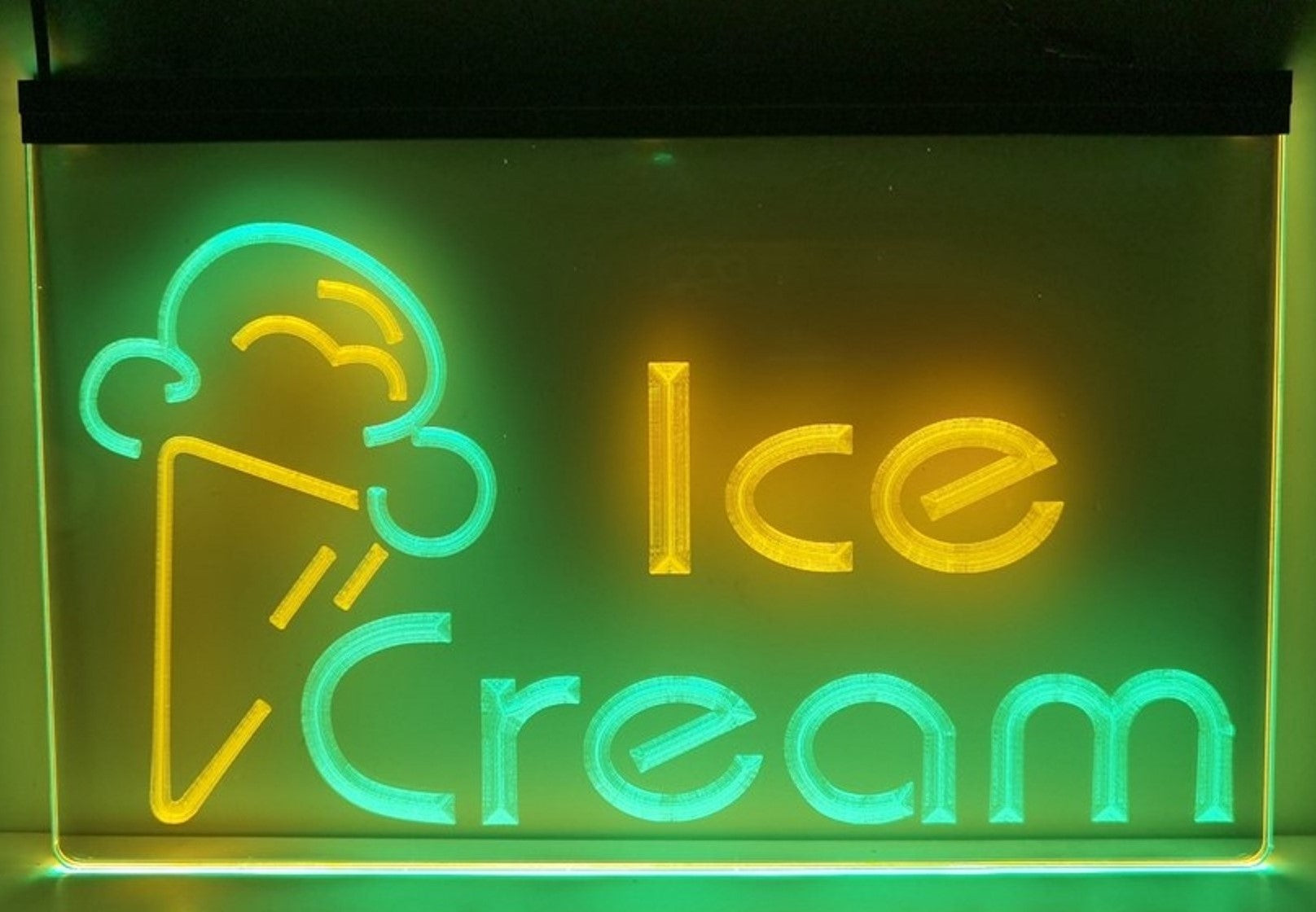 Ice Cream Led Neon Sign Dual Color Ice Cream Smoothie Slushie Store Decor