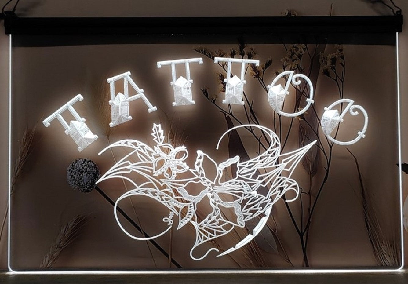 Tattoo Flowers Led Neon Sign Tattoo Salon Decor Wall Or Desktop