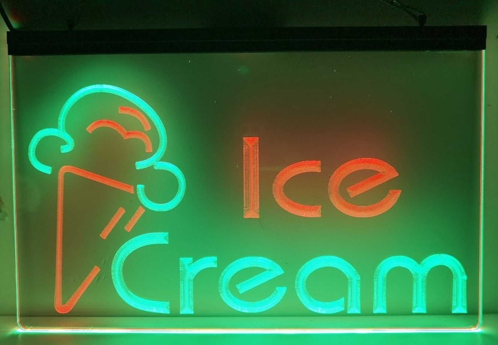 Ice Cream Led Neon Sign Dual Color Ice Cream Smoothie Slushie Store Decor