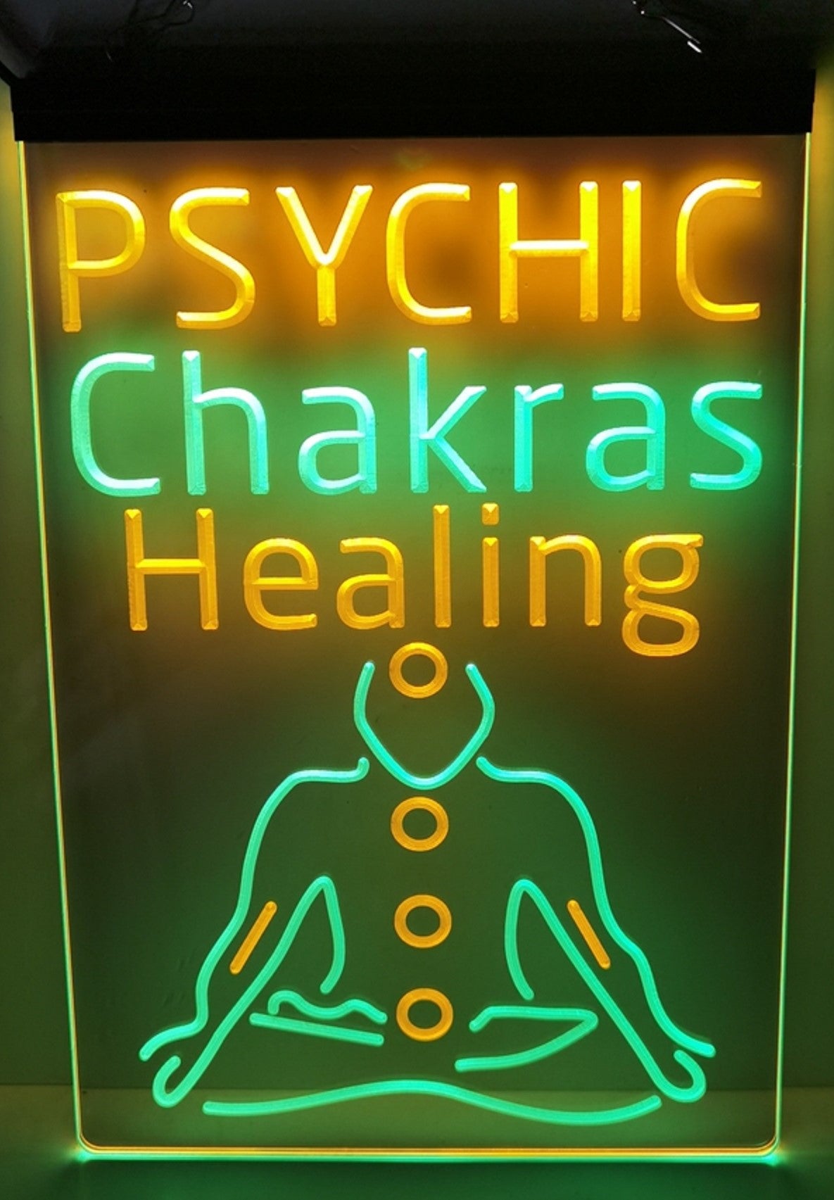 Psychic Chakras Healing Led Neon Sign Dual Color Tarot Shop Decor Wall Hanging OR Desktop