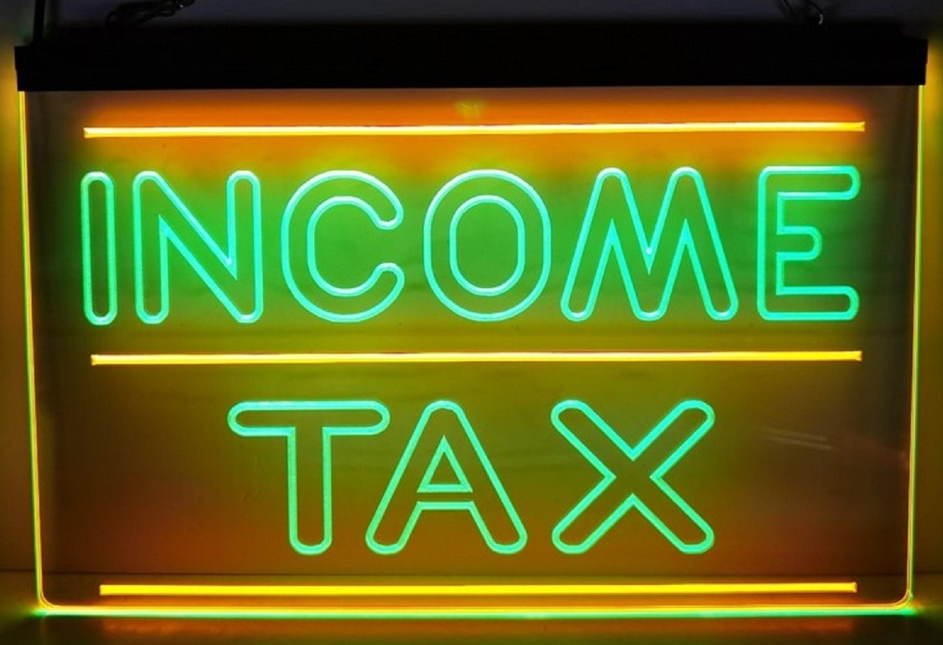 Income Tax Led Neon Sign Dual Color Accountant Income Tax Service Office Decor