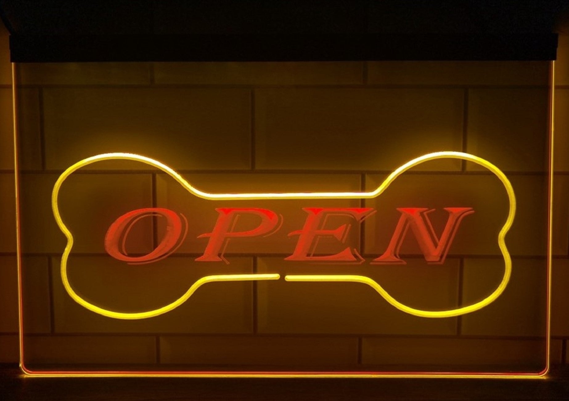 Pet Shop Open Led Neon Sign Dual Color Dog Grooming Pet Shop Decor