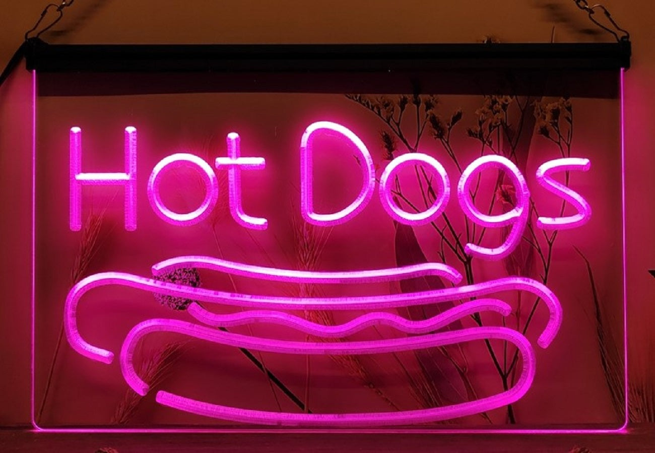 Hot Dogs Led Neon Sign Burger Hot Dog Restaurant Decor