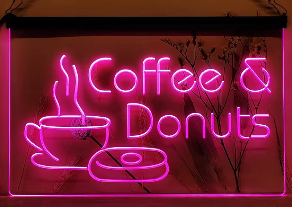 Coffee & Donuts Led Neon Sign Home Coffee Shop Decor