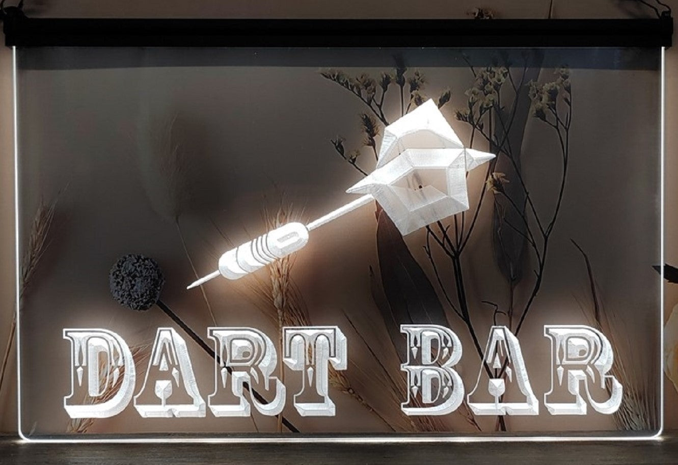 Dart Bar Led Neon Sign Home Game Room Darts Pinball Game Shop Decor